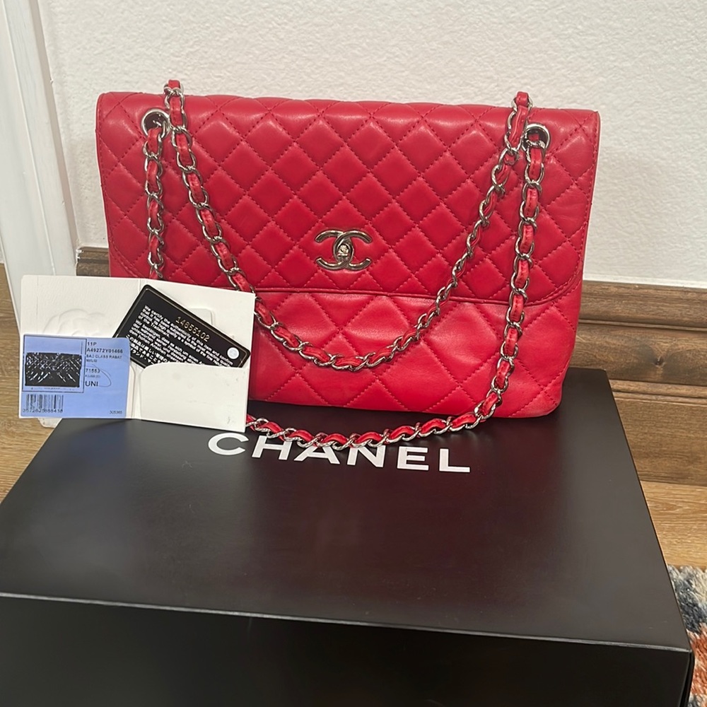 Beautiful red Chanel bag.